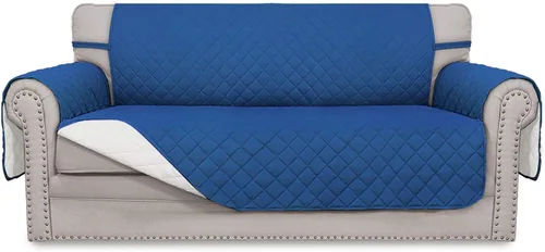 Miniatura 24 de Easy-Going - Funda para sofá, futón y sillón sin reposabrazos, reversible, resistente al agua, para mascotas y niños (azul oscuro/azul claro)