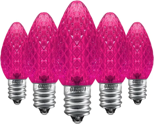 Miniatura 7 de Caja de 25 bombillas LED C7 de repuesto con certificación UL, 2 LED SMD en cada bombilla C7 regulable para tira de luces al aire libre, totalmente