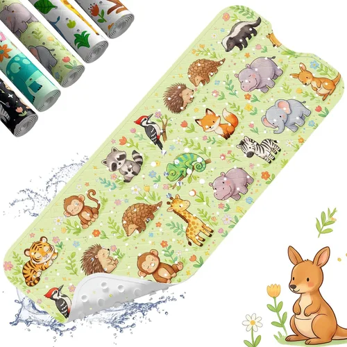 Miniatura 15 de XIYUNTE Alfombra de Baño para Bebé para Bañera Antideslizante Alfombra de Baño para Niños - 40''x16'' Extra Larga Alfombra de Bañera para Bebé