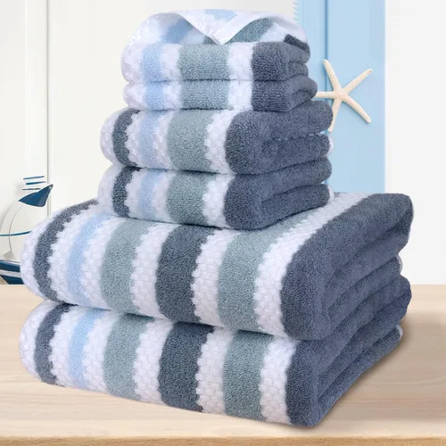 Miniatura 76 de VOOVA & MOVAS Toallas de baño amarillas – 100% algodón Secado rápido Peso Gruesas Suave, juego de 6 toallas de baño, 2 toallas grandes de 30