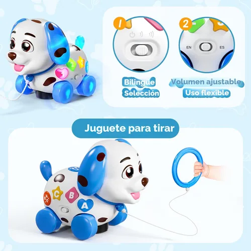 Miniatura 5 de Juguetes musicales para niños de 1 año, regalos para bebés de 6-12-18 meses, juguetes de aprendizaje para cachorros para niños de 1 año, regalos Azul