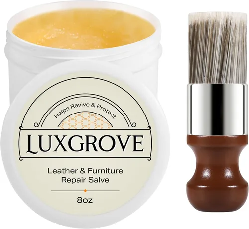Miniatura 7 de LUXGROVE® Reparador de cuero y muebles - Pulidor, limpiador y acondicionador de cuero para suavizar, proteger y restaurar el cuero de cuero, jabón