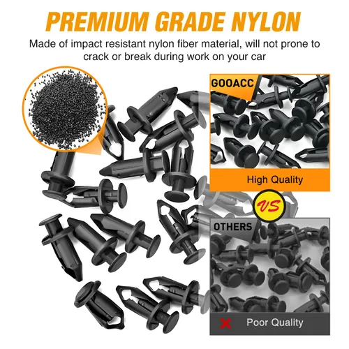 Miniatura 5 de GOOACC 100 clips de guardabarros para el cuerpo, remaches para el motor, debajo de la cubierta, clips de protección contra salpicaduras para Honda