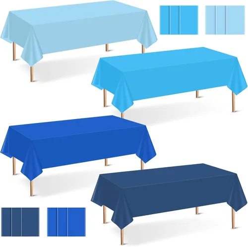 Miniatura 22 de Mwellewm 6 manteles de plástico desechables, mantel de arcoíris de colores surtidos, rectangular de neón colorido a granel sólido para cumpleaños