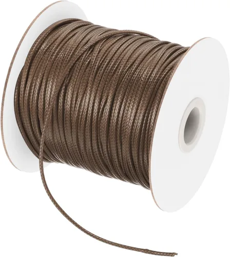 Miniatura 58 de MECCANIXITY Cordón encerado de poliéster encerado de 0.020 in, cuerda de cera de 175 yardas para hacer pulseras, collares, cuentas, joyería y Negro