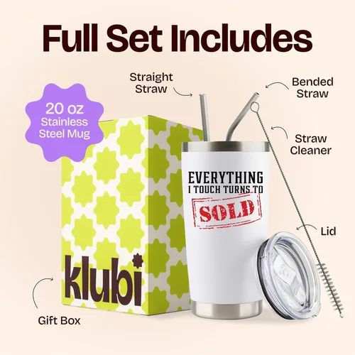 Miniatura 3 de KLUBI Regalo para agente de bienes raíces: vaso de 20 onzas, regalos para agentes inmobiliarios para hombres y mujeres, suministros de bienes raíces