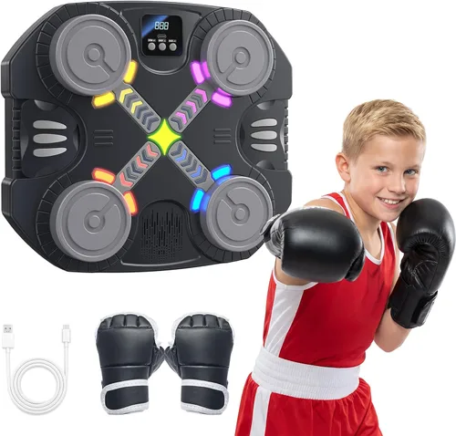 Miniatura 9 de Music Boxing Machine for Kids-Interactive Wall Mounted Punching Target with Sound & Lights,Smart Boxing Trainer Machine Fitness Game Gymnastics