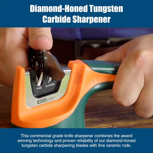 Miniatura 3 de AccuSharp Afilador de cuchillos de 2 etapas – Afilador de carburo de tungsteno afilado con diamante libre de óxido para afilar y afilar cuchillos