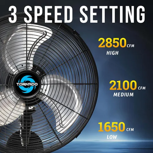 Miniatura 3 de Tornado Ventilador oscilante profesional de pared de alta velocidad de 16 pulgadas, ideal para espacios industriales, comerciales y residenciales