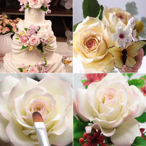 Miniatura 6 de KALAIEN Juego de 31 piezas de cortadores de rosas Austin, moldes de silicona para pétalos de rosa, molde de fondant con vetas, herramienta