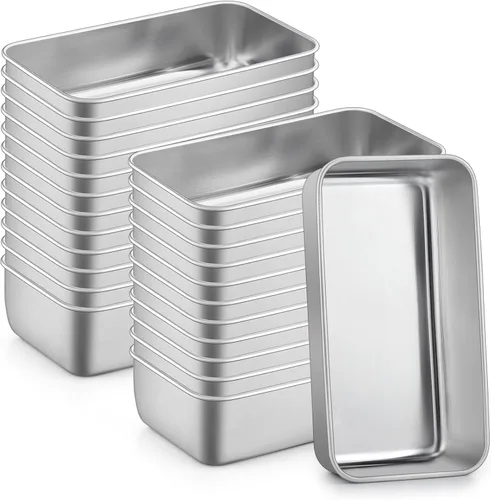 Miniatura 16 de P&P CHEF Juego de moldes para pan, moldes para pan de 9 x 5 pulgadas, moldes de acero inoxidable para pan y pastel de lasaña, saludable y no tóxico