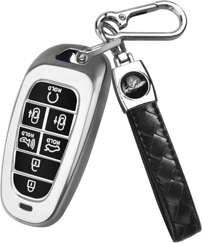 Miniatura 10 de MILD EAST Funda protectora para llavero Hyundai Sonata Santa Fe Tucson TPU para 7 botones 2023 2022 2021 2020 A:Verde