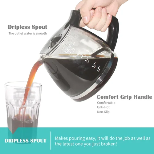 Miniatura 4 de Jarra de repuesto de 12 tazas compatible con cafetera Black and Decker modelo # CM1160B, CM1160W