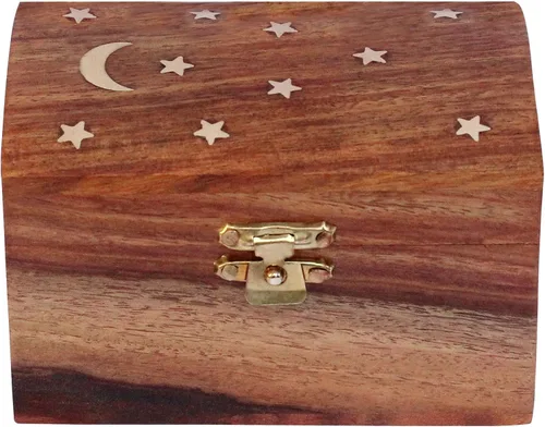 Miniatura 3 de ITOS365 Joyero de madera hecho a mano para mujer, organizador de joyas tallado a mano, Madera