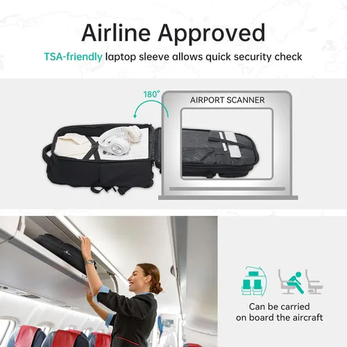 Miniatura 4 de OIWAS Mochila con ruedas para computadora portátil de 17.3 pulgadas para adultos, equipaje de mano de viaje, bolsa de computadora con ruedas