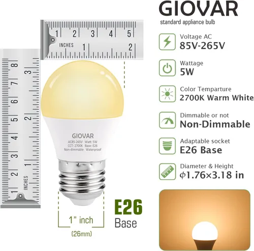 Miniatura 4 de Bombillas LED de repuesto para campana de cocina GIOVAR, equivalente a 40 W, bombilla LED para electrodoméstico para refrigerador/campana