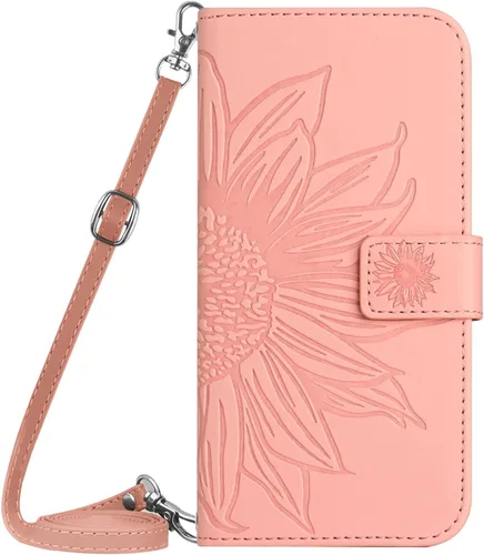 Miniatura 12 de XYX Wallet Case Compatible with Xiaomi Redmi Note 10s, Emboss Half Flower Floral PU Leather Flip Protective Case with Adjustable Shoulder Strap for