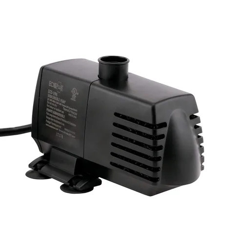 EcoPlus Eco 396 Bomba de agua de flujo fijo sumergible o en línea para acuarios, estanques, fuentes e hidroponía, certificación UL, 396 GPH, color
