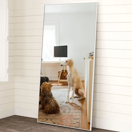 Miniatura 12 de KIAYACI - Espejo para pared de cuerpo completo, espejo para dormitorio o vestidor, se puede colocar de pie, colgado o apoyado contra la pared