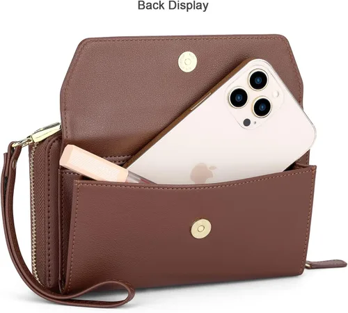 Miniatura 6 de nuoku Carteras para mujeres con ranuras para tarjetas de crédito con bloqueo RFID de gran capacidad