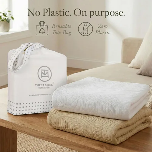 Miniatura 6 de Threadmill Mantas de algodón de lujo para cama tamaño King Manta acogedora 100% algodón tamaño King para todas las estaciones colcha suave