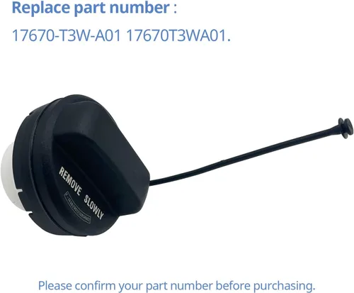 Miniatura 2 de 17670-T3W-A01 - Tapón de gasolina de repuesto para Honda Civic, Accord, Pilot, CR-V, Crosstour, Fit, Odyssey, Insight, HR-V - Reemplazar 17670T3WA01