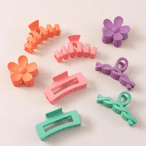 Miniatura 31 de Sunolga 8 pinzas para cabello para mujer, pinzas de garra con forma de flor para cabello grueso, accesorios para cabello antideslizantes