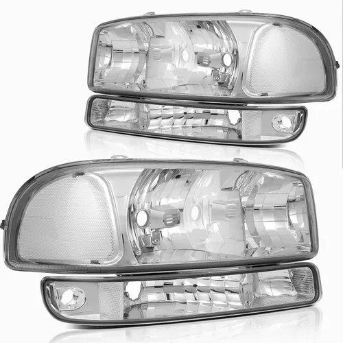 Miniatura 38 de Conjunto de faros delanteros para Chevy Avalanche 1500 2003-2006 para Avalanche 2500 03-06 para 1500 Classic 2007 carcasa negra reflector ámbar