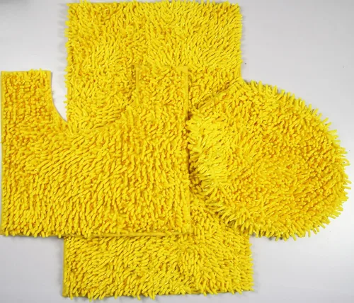 Miniatura 2 de BH Home & Linen Juego de 3 tapetes de baño de microfibra mixta de felpilla ultra brillante ultra suave, tapete grande de 19.5 x 31 pulgadas, tapete