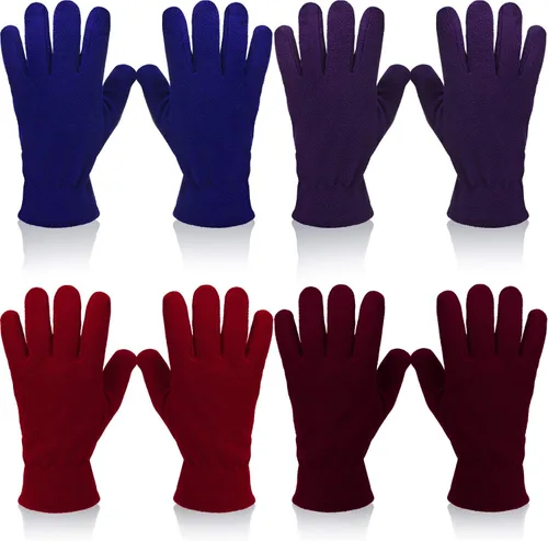 SATINIOR 4 pares de guantes suaves de invierno para esquí, guantes térmicos de forro polar para hombres y mujeres, regalos del día de San Valentín
