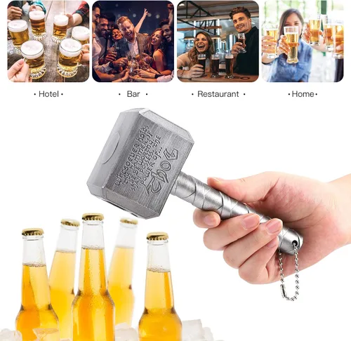 Miniatura 5 de Lmaytech - Abrebotellas, para abrir botellas de cerveza, regalos para hombre, plateado, 2 por paquete