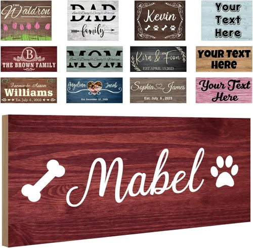Miniatura 11 de Letreros personalizados de madera personalizados, decoración del hogar, regalos con texto, letreros de madera personalizados, tablero familiar