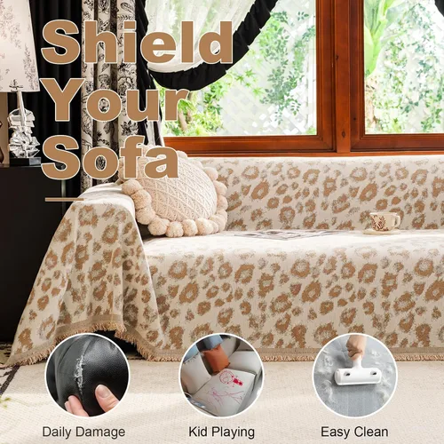Miniatura 98 de VClife Fundas de sofá bohemio de felpilla para sofá seccional, fundas de sofá suaves y antideslizantes para sofá de 2 cojines, protector de muebles
