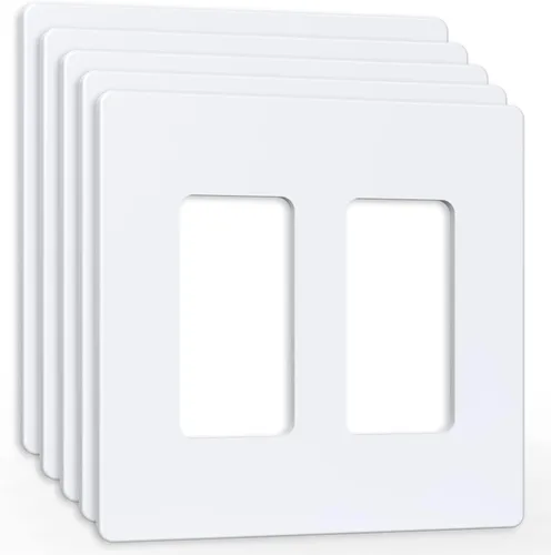 Miniatura 10 de Cubierta de Tomacorriente, Placa de Pared Decorativa sin Tornillos, Cubierta de Enchufe de Interruptor de Luz, Tamaño Estándar de 1-Gang, Blanco