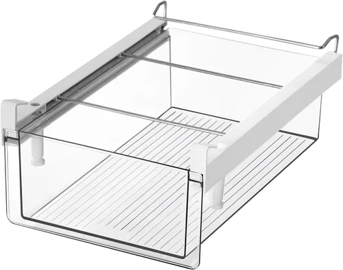 Organizador grande para cajones de nevera 35.56 cm-50.8 cm Mejora para cajones debajo de la estantería del refrigerador, almacenamiento Cajón