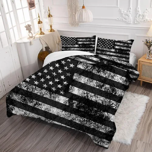 Miniatura 4 de kxry Juego de edredón de 250 años de Estados Unidos, tamaño individual, ropa de cama vintage de estatua de la libertad y bandera estadounidense