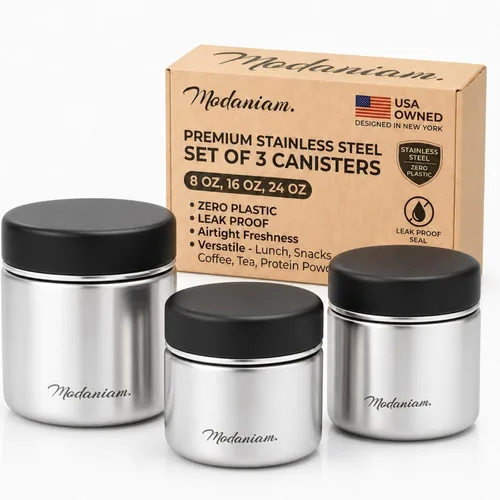 Miniatura 13 de Modaniam Caja Bento de acero inoxidable para adultos, 42 onzas, contenedores de almuerzo de acero inoxidable, lonchera de metal, contenedores