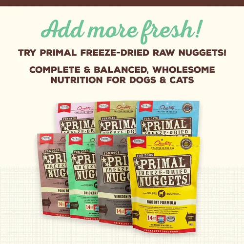 Miniatura 7 de Primal - Toppers de comida para perros y gatos, cortes de armario, mezcladores de comidas sin granos con probióticos, golosinas crudas liofilizadas