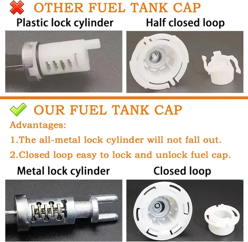 Miniatura 4 de Tapón de combustible con bloqueo 10591D para Chevy Silverado Express C3500 K3500, Dodge Ram 3500 W350 D350, Ford F-250 E-350, GMC Sierra Savana, OE