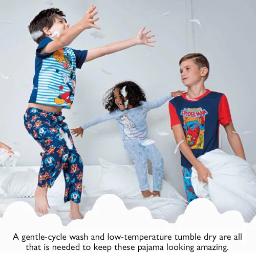 Miniatura 6 de Marvel Boys Avengers Black Panther Captain America Thor Spider-Man 4-Piece Snug-fit Cotton Pajamas Set