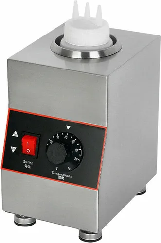 Miniatura 9 de Dispensador de calentador de dulce de azúcar caliente comercial de 320 W, 2 ollas, calentador eléctrico de salsa de queso, dispensador de queso