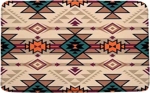 GCTNBJL Alfombra de baño azteca del suroeste, tribal, retro, nativo americano, étnico, navajo, vintage, abstracto, bohemio, geométrico, marrón,