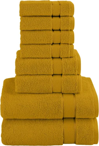 Miniatura 36 de Elegant Comfort Juego de 8 toallas de algodón de alta calidad, incluye 4 toallas pequeñas, 2 toallas de mano y 2 toallas de baño, 100% algodón