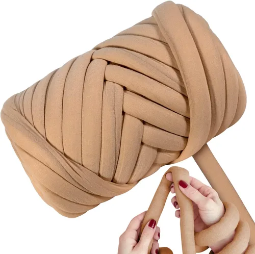 Miniatura 26 de Ultra Suave 1kg (2.2 LBS) Hilo Grueso para Tejer a Mano, Hilo de Tubo de Tela de Terciopelo Luxuoso para Hacer Bolsos, Almohadas, Mantas, Azul Ártico
