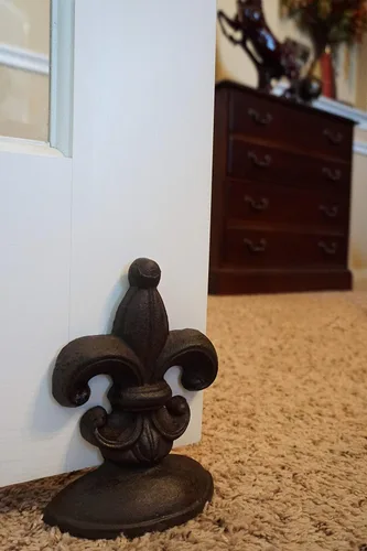 Miniatura 4 de Lulu Decor, Tope de puerta de hierro fundido, 2 libras, tapón de puerta marrón antiguo (juego de 2)