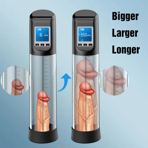Miniatura 2 de Bomba de vacío eléctrica para pene masculino - Bomba de extensión y agrandamiento de pene con 6 modos de succión, bomba de pene para erecciones más