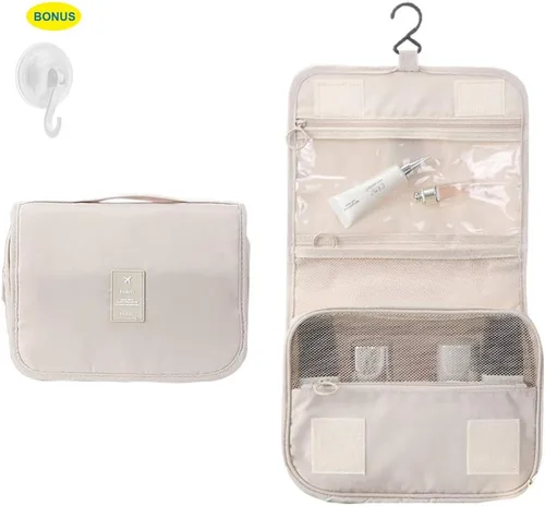 Miniatura 2 de Erliway Neceser colgante de viaje para mujeres y hombres, bolsa de ducha portátil de baño con gancho, gran capacidad, impermeable, organizador