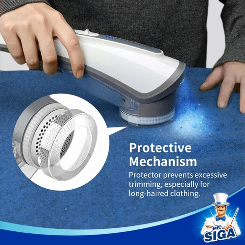 Miniatura 3 de MR.SIGA Afeitadora de tela y removedor de pelusa con 2 velocidades, removedor eléctrico recargable de pelusa con luces LED y 2 cuchillas