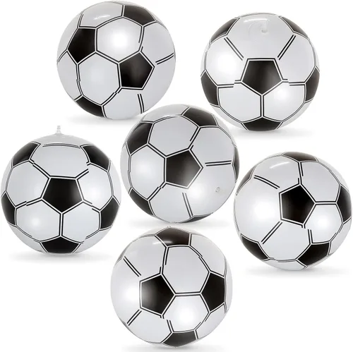 Miniatura 8 de 6 pelotas de fútbol inflables gigantes, pelotas de fútbol inflables de 16 pulgadas, pelotas de playa de verano, accesorios de juegos deportivos