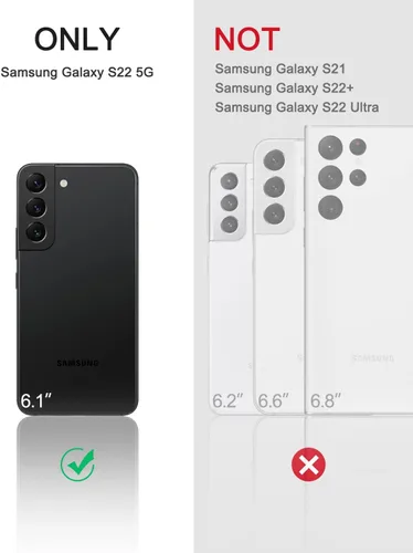 Miniatura 2 de Dexnor Funda para Samsung Galaxy S22, [Protector de pantalla y soporte integrados] Protección de grado militar resistente de servicio pesado a Negro